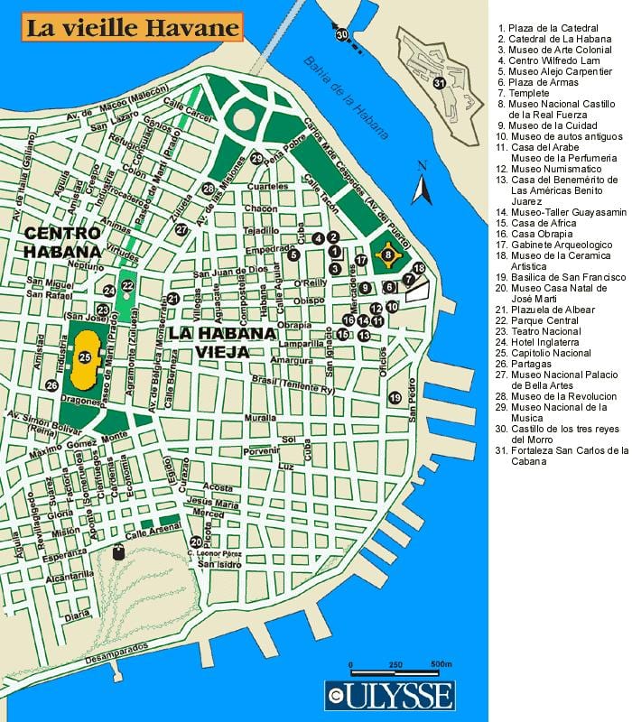 mapa de Havana mapa do porto