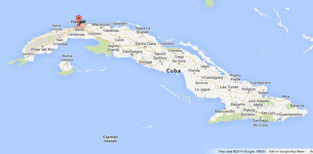 mapa de Havana mundo