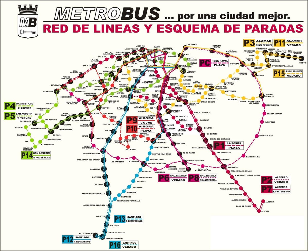 mapa da viazul estação de ônibus de Havana